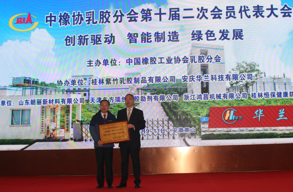 圖3 雷昌純為桂林紫竹乳膠制品有限公司頒發理事長單位牌匾 圖3 雷昌純為桂林紫竹乳膠制品有限公司頒發理事長單位牌匾