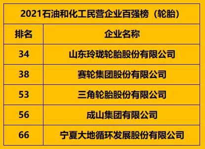 5家輪胎企業(yè),上榜百強榜! 5家輪胎企業(yè),上榜百強榜!