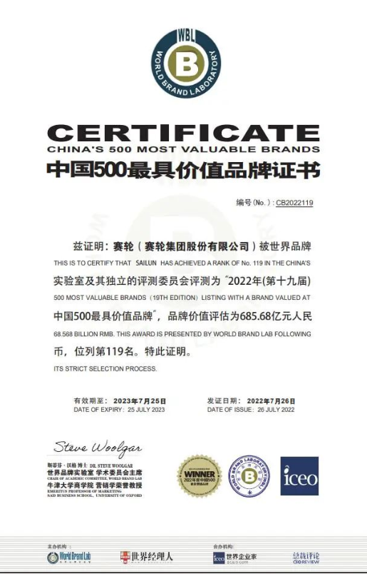 賽輪品牌價(jià)值,六年增三倍! 賽輪品牌價(jià)值,六年增三倍!