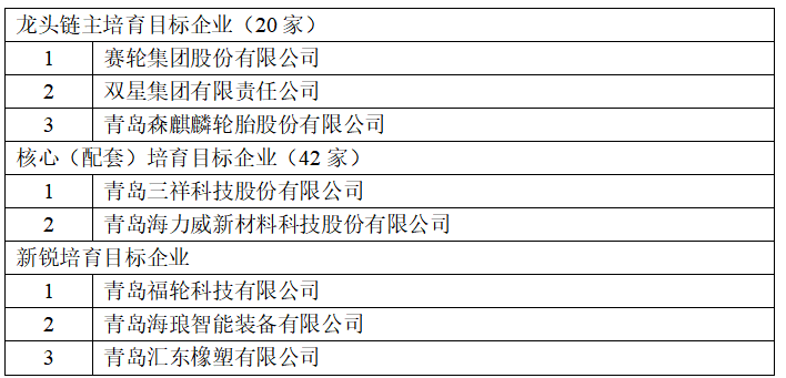 賽輪、雙星、森麒麟,入駐產業(yè)鏈龍頭培育庫! 賽輪、雙星、森麒麟,入駐產業(yè)鏈龍頭培育庫!