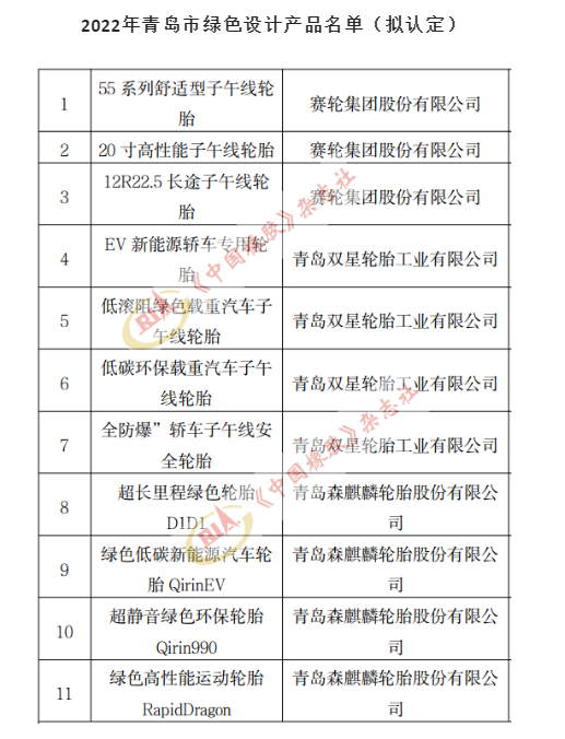 賽輪、雙星、森麒麟……11款輪胎上榜