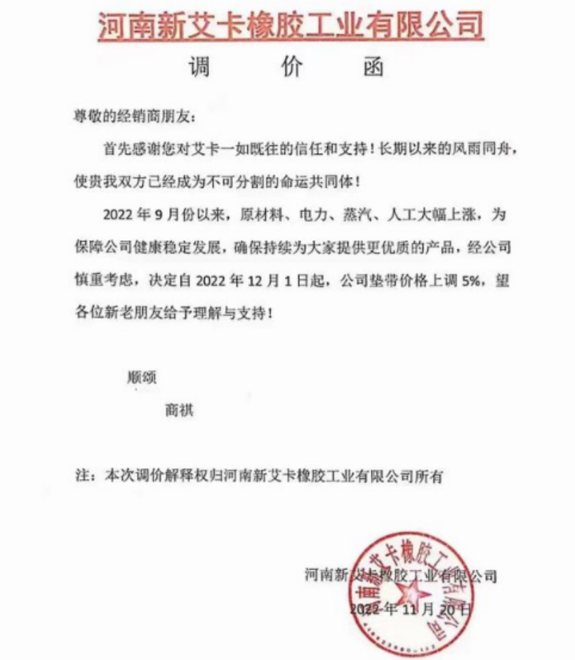據“我的輪胎網”統計,11月部分輪胎企業繼續漲價/收緊促銷:米其林、馬牌、倍耐力本月均縮小促銷范圍并收緊促銷支持力度;固特異及八月上調售價后,9、10連續兩個月收緊促銷力度;優科豪馬本月開票價普漲3%,同時取消9-10月指定產品的促銷支持;中策橡膠、三角輪胎也針對個別產品漲價或收緊促銷力度 據“我的輪胎網”統計,11月部分輪胎企業繼續漲價/收緊促銷:米其林、馬牌、倍耐力本月均縮小促銷范圍并收緊促銷支持力度;固特異及八月上調售價后,9、10連續兩個月收緊促銷力度;優科豪馬本月開票價普漲3%,同時取消9-10月指定產品的促銷支持;中策橡膠、三角輪胎也針對個別產品漲價或收緊促銷力度