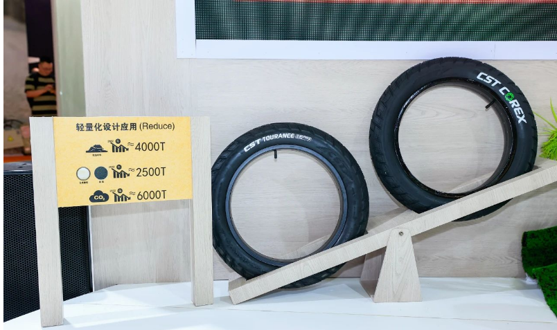 其中，輕量化設計應用技術在正新自行車胎領域的廣泛使用，讓正新在2022年共減少了4000噸輪胎材料使用，約減少了2500噸合成橡膠及碳黑的使用，減少了6000噸CO2排放。