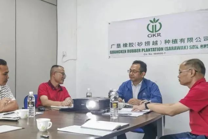 楊福云代表廣墾橡膠集團黨委對一直堅守在海外崗位上的工作人員表示慰問，并充分肯定了他們為廣墾海外事業發展所取得的成績。他要求各單位對存在的問題進行系統研究分析，為順利推進工作創造基礎和條件。
