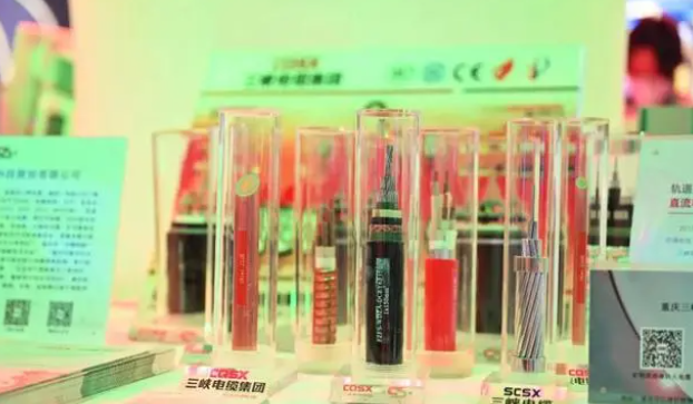 三峽電纜在展會現場展示了公司自主研發的一系列產品，其中包括重慶第一條軌道交通直流(FZ/FYS-GEA3DC)電纜、35kv軌道交通電纜以及礦物質絕緣防火電纜(BTTZ、RTTZ、NG-A BTLY、BBTRZ)等。這些產品憑借其卓越的性能和質量吸引了現場嘉賓和觀眾的高度關注。