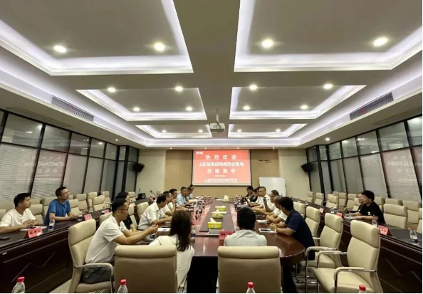  最后，考察團(tuán)一行前往上海浦東電線電纜集團(tuán)總部，參觀了上海電線電纜博物館。陳建義，集團(tuán)副總裁及博物館館長，詳細(xì)介紹了集團(tuán)的經(jīng)營發(fā)展情況和系列產(chǎn)品。雙方就數(shù)字化生產(chǎn)、智能制造、成本控制、市場布局等方面展開了友好互動交流。