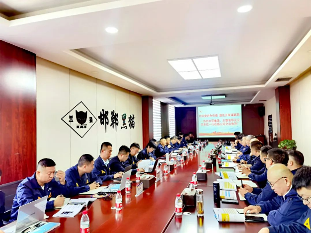 在邯鄲黑貓公司的調研會上，盛旺喜明確了現場管理的數字化改革進程，并要求標準化工作流程，以提高工作效率。他強調員工應積極參與現場維護，提高員工的歸屬感和責任感。此外，他強調要堅決杜絕“八大浪費”，以使生產過程更加科學規范。